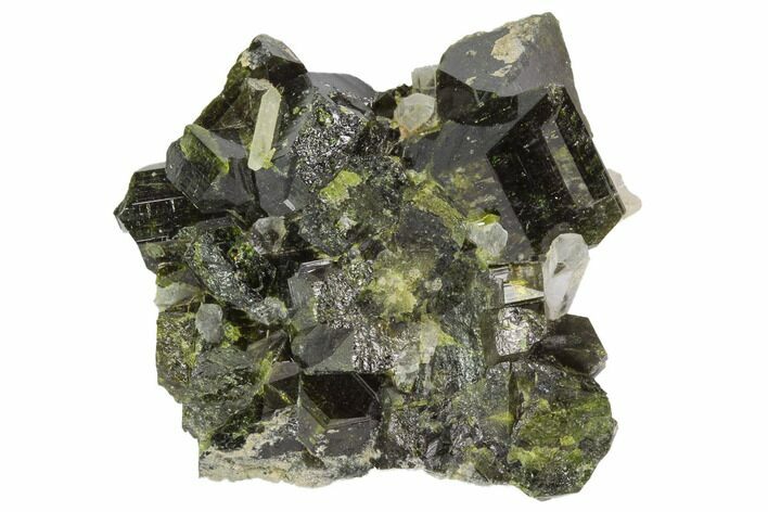 Epidote & Quartz Crystal Cluster - Peru #98941